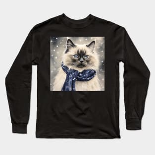 Birman Cat Painting Long Sleeve T-Shirt